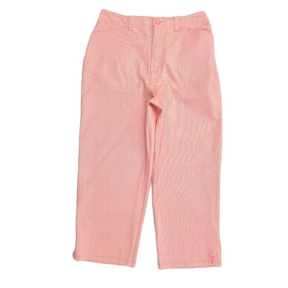 Gloria Vanderbilt‎ Capri Women's size 8 Red Pinstripes Chino Pants